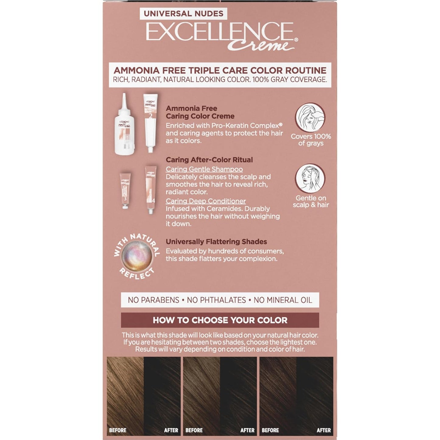 L’Oreal Paris Hair Color - Excellence Universal Nudes Ammonia-Free Gray Coverage | 1N Natural Black, 1 Kit