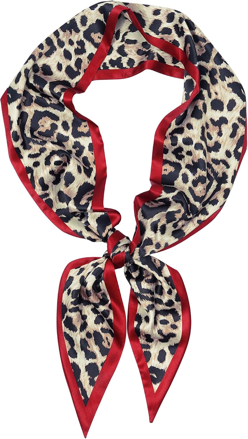 Cherry Head Scarf for Women - Long Thin Satin Hair & Neck Wrap | Fashion Accessory