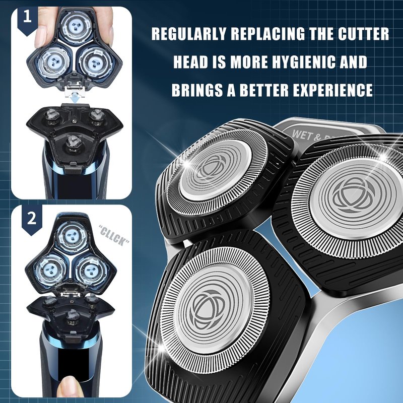 2 Pack SH71/50 Shaving Heads Compatible with Phili*s Shavers Series S5000 (S5XXX),S7000 (S7XXX) (BLACK)