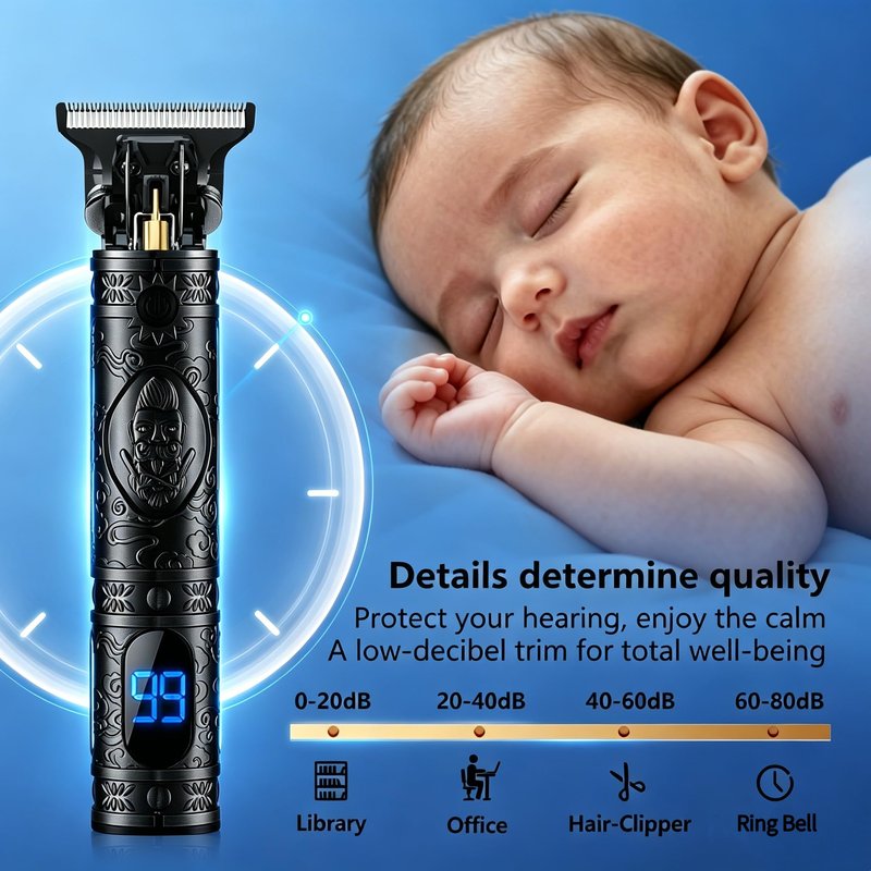 Saoilli Hair Clippers for Men, Zero Gapped Grooming Kit Cordless Rechargeable Edgers Clippers Beard Trimmer Shaving Kit with LCD Display, Easy Cleaning Travel & Home Use Gifts for Men（1 Pack）