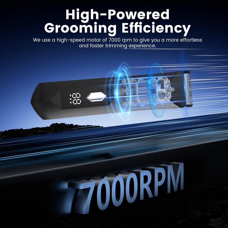 DC-Dragon Beard Trimmers for Men Cordless Hair Clippers for Mustache Hair Cutting Kit, Face, Groin & Manscaping,Led Battery Display,Small Lighting