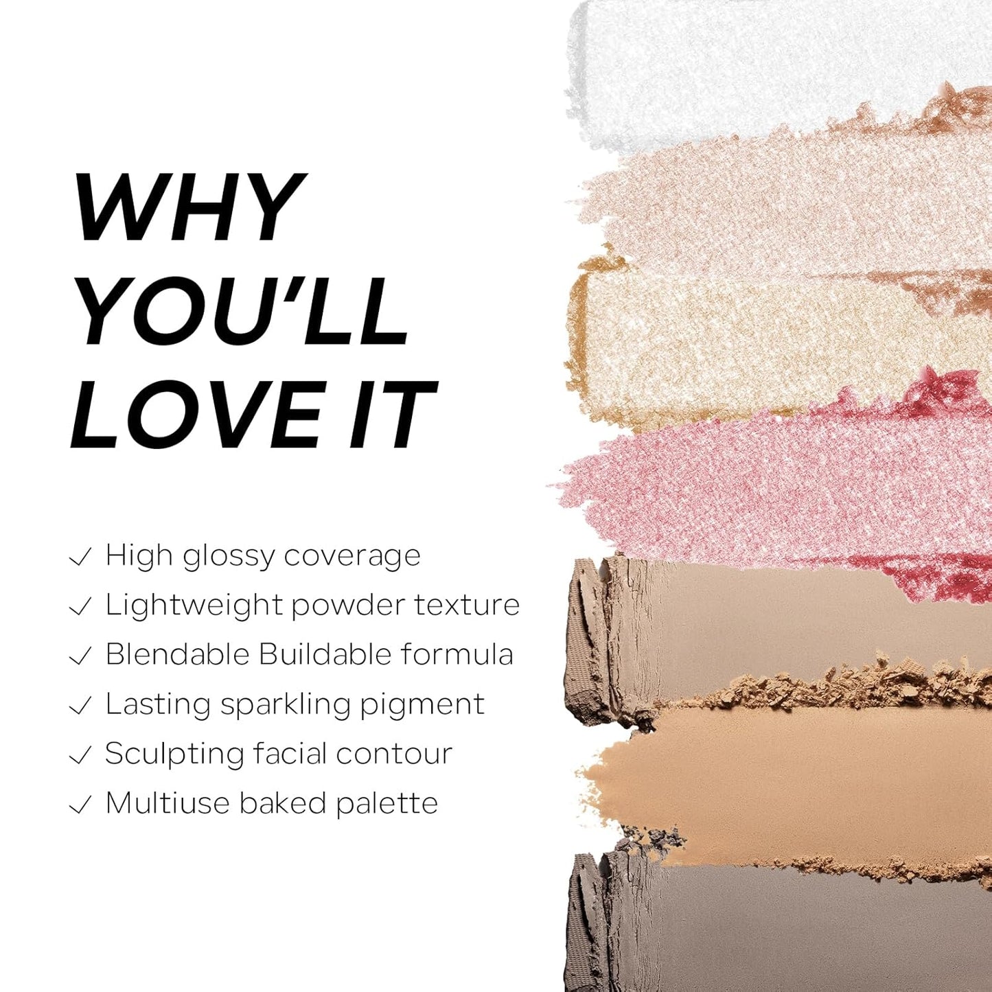 Luminous Face Highlighter Palette - Radiant Glow with Pearl Shimmer | Smooth Baked Powder for Natural Finish