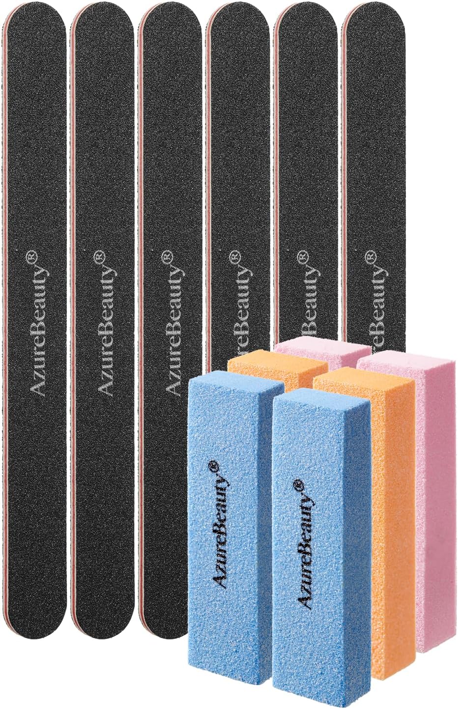 Nail Files and Buffers - Professional 12-Piece Manicure Tools Kit | 100/180 Grit for Natural Nails