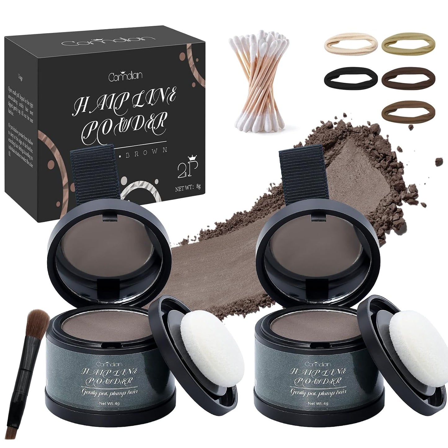Hairline Powder for Women & Men - Root Touch Up for Thinning, Gray Hair & Bald Spots | 2 Pack, White