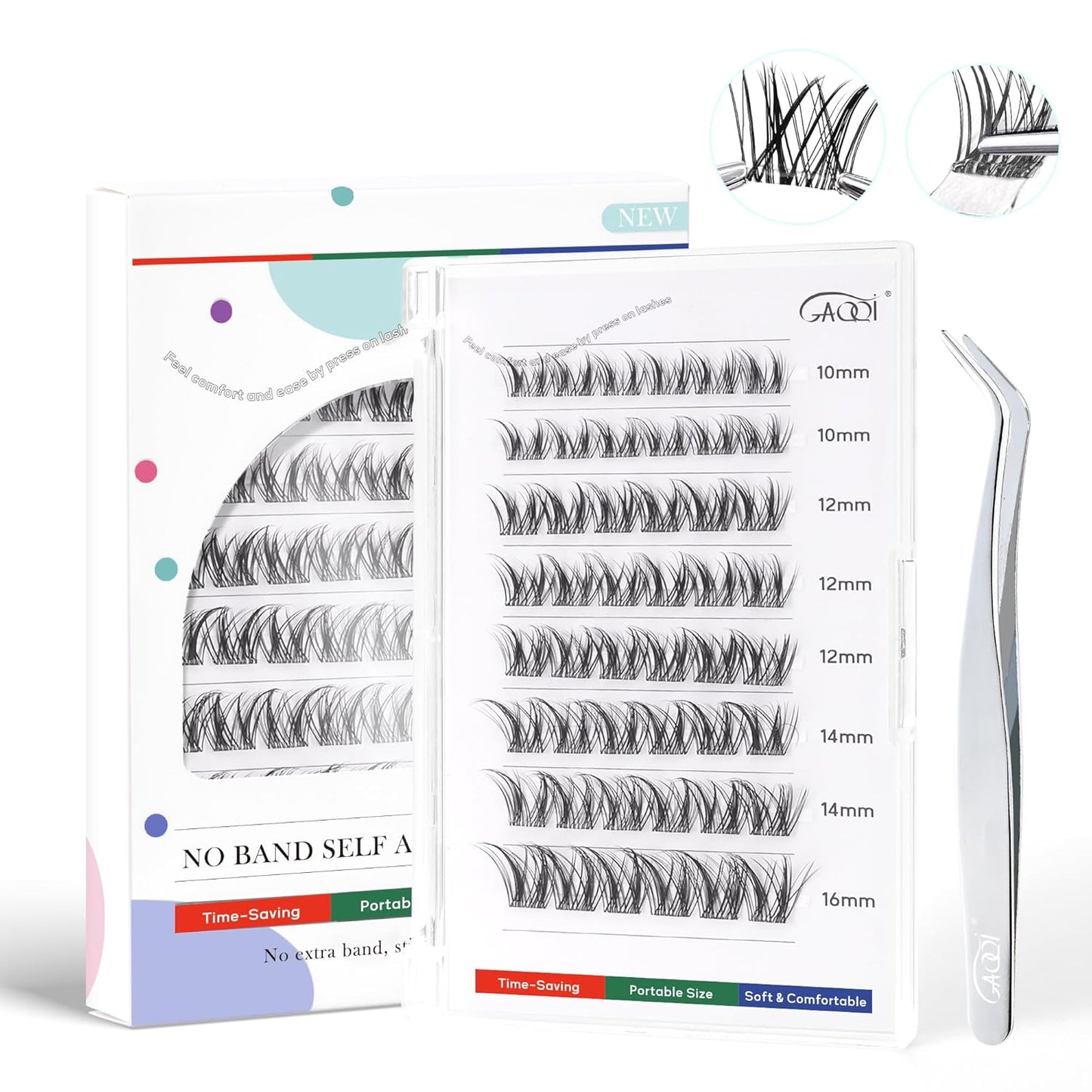 Natural Bottom Lash Clusters - DIY Clear Band Eyelashes for Soft, Comfortable Daily Wear | 5mm & 6mm, 48pcs