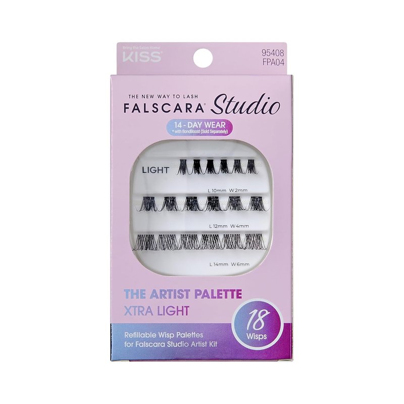 FALSCARA Lash Extension Kit - Individual Stackable Clusters | Medium Volume, 10mm-14mm Length, Xtra Light
