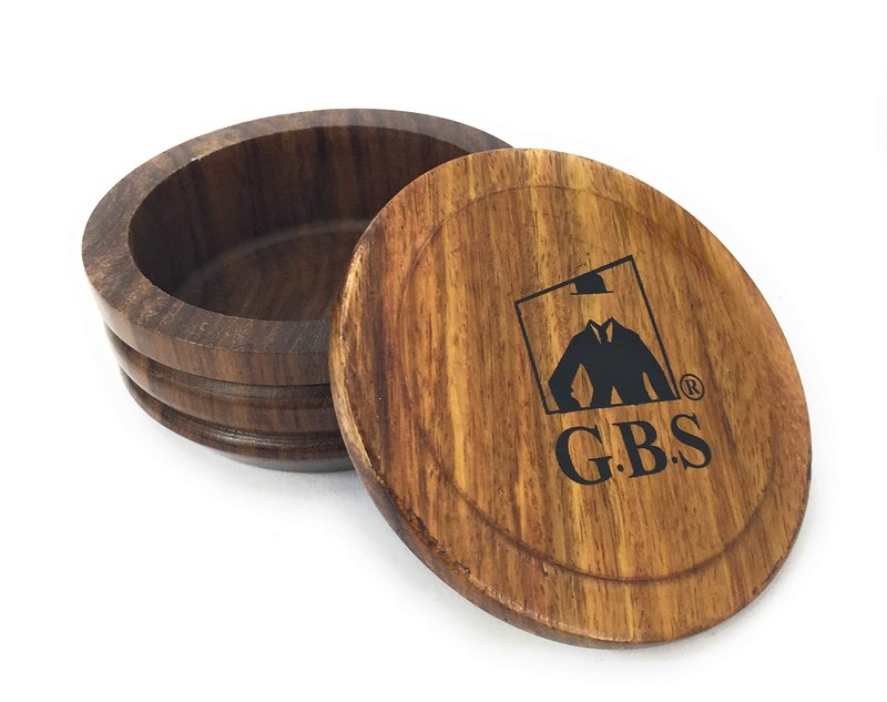 G.B.S GENTS Wooden Shaving Bowl with Lid – 3.5" Diameter | Classic Shaving Mug for Lathering Creams & Soaps | Elegant Beard Shaving Accessory for Men – Durable, Natural Wood Design