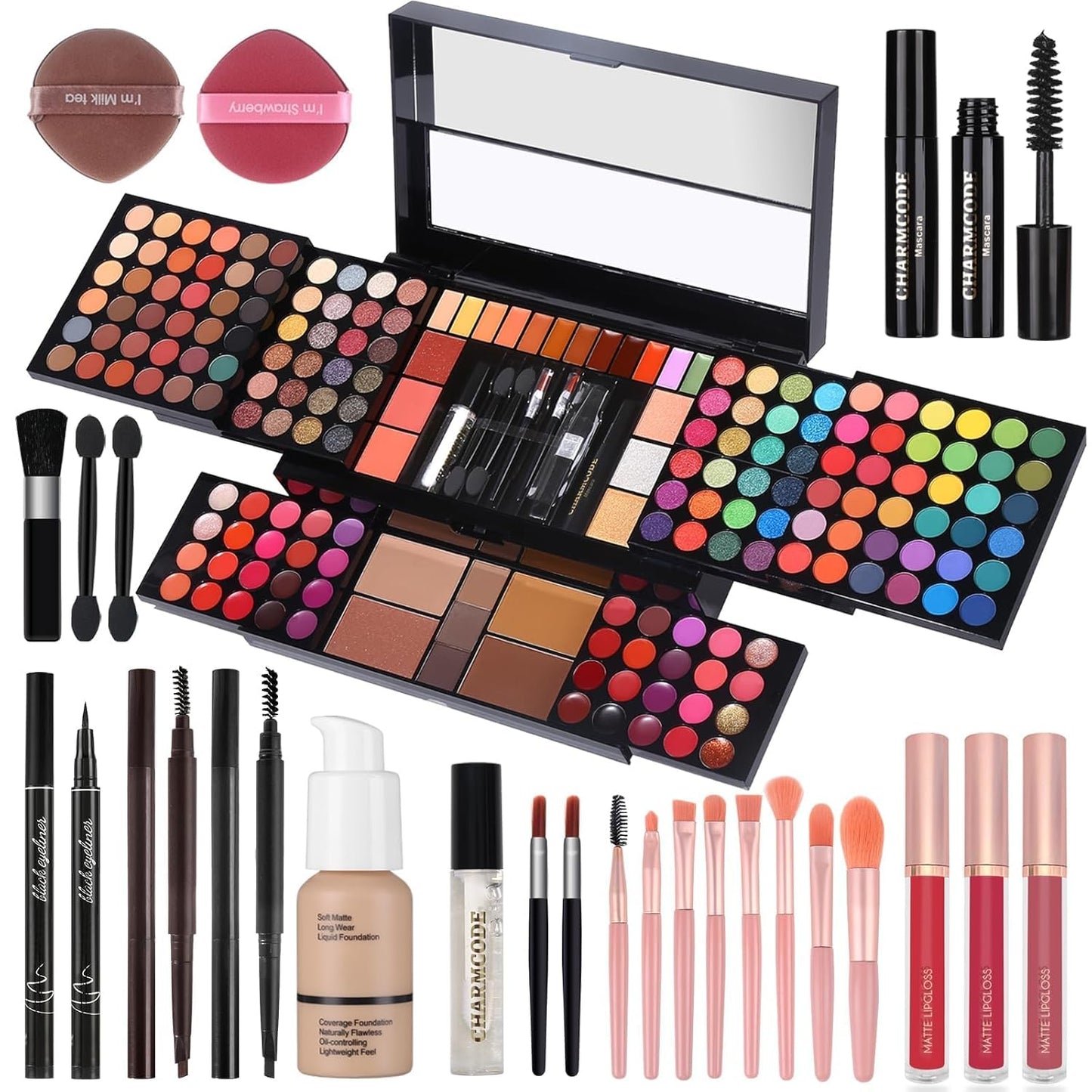 All-in-One Makeup Kit for Women - 186 Color Palette with Eyeshadow, Lip Gloss, Concealer & More | Perfect Valentine’s Gift