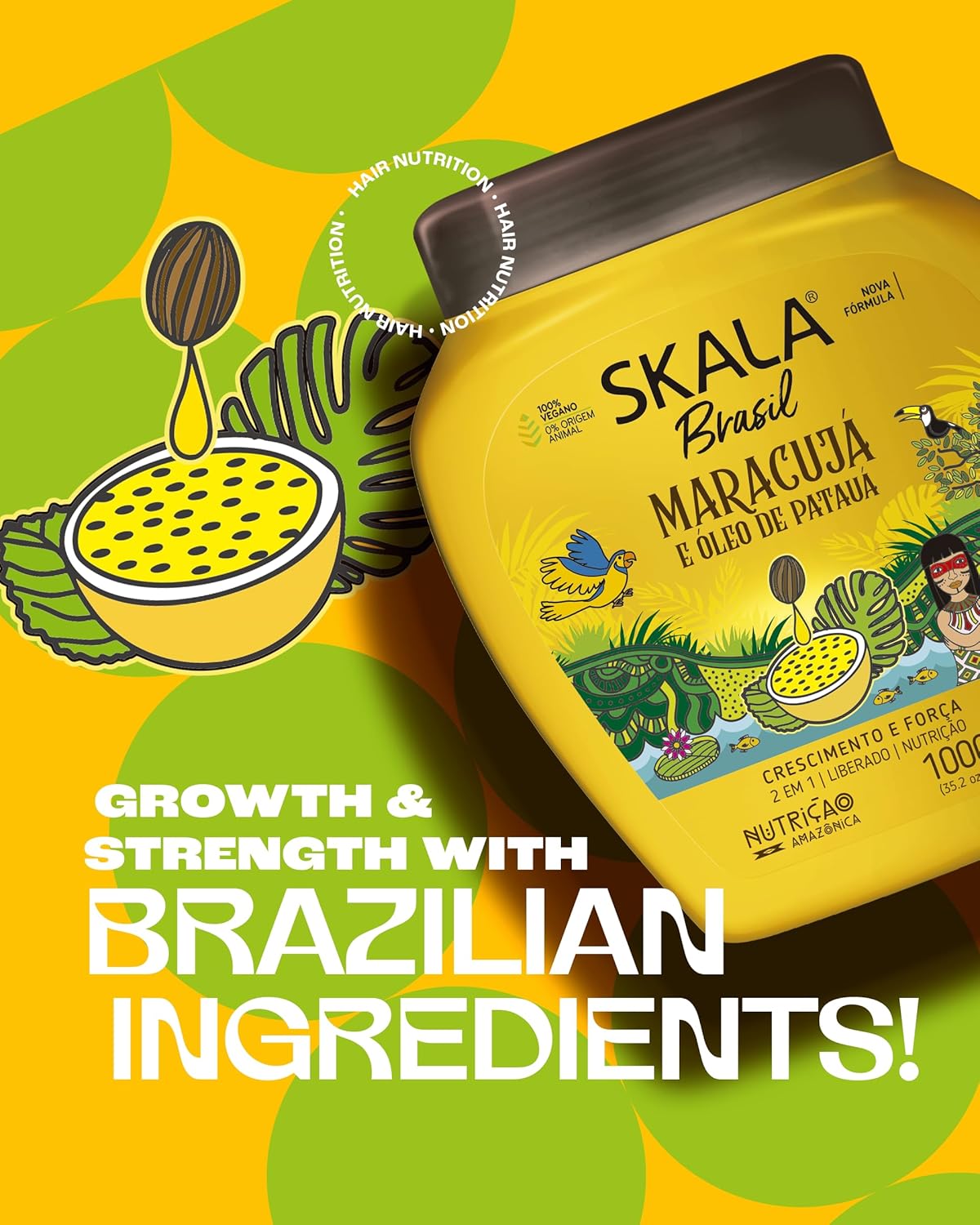 Skala Brasil - Passion Fruit & Pataua Oil 2-in-1 Treatment Cream - 1 Kg (35.27 Oz)