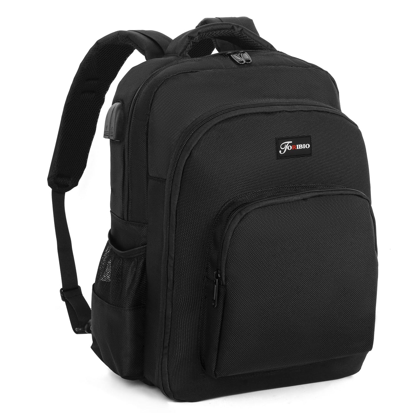 TORIBIO Barber Supplies Bag for Clippers and Supplies, Hairstylist Clipper Portable Backpack for Barber Tools with USB Port (Black)