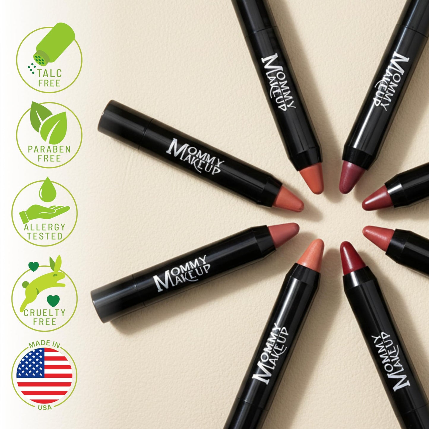 Mommy Makeup Triple Sticks Lipstick, Cream Blush & Treatment All-In-One with Shea & Cocoa Butter - Soft & Creamy Moisturizing Lip Crayon For Lips & Cheeks (Pink Daisy)