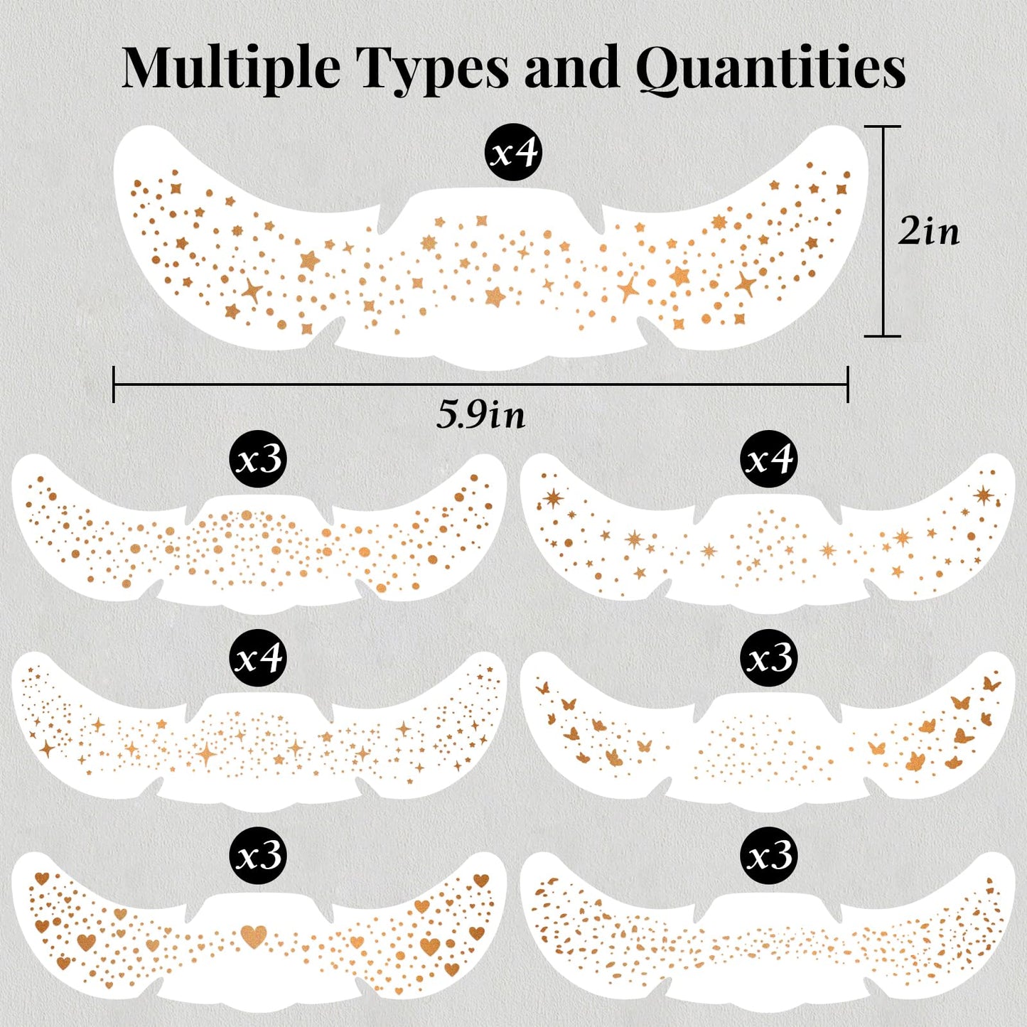 24pcs Glitter Freckles Makeup Patches-Gold-Face Speckle, Sparkle Speckles Patches for Women, Cute Golden Fake Freckles, Glitter Freckle Face Tattoo, Accessories for Musical Festival