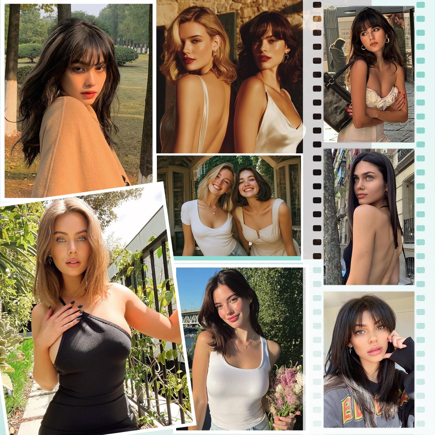 Benehair Clip on Bangs Real Human Hair with 360° Full Coverage, 3D Air Bangs for Daily Wear, Wispy Bang Natural Seamless Fit for Women French Bang Light Brown #06