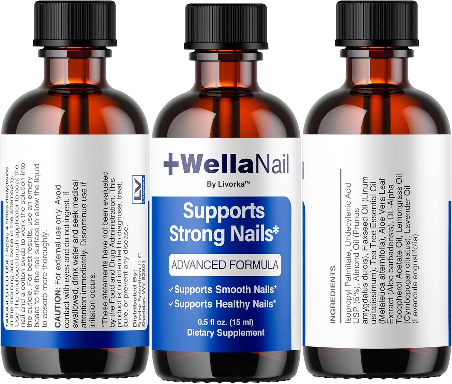 WellaNail Drops - Advanced Liquid Nail Supplement for Maximum Strength | 3-Pack for 3 Months