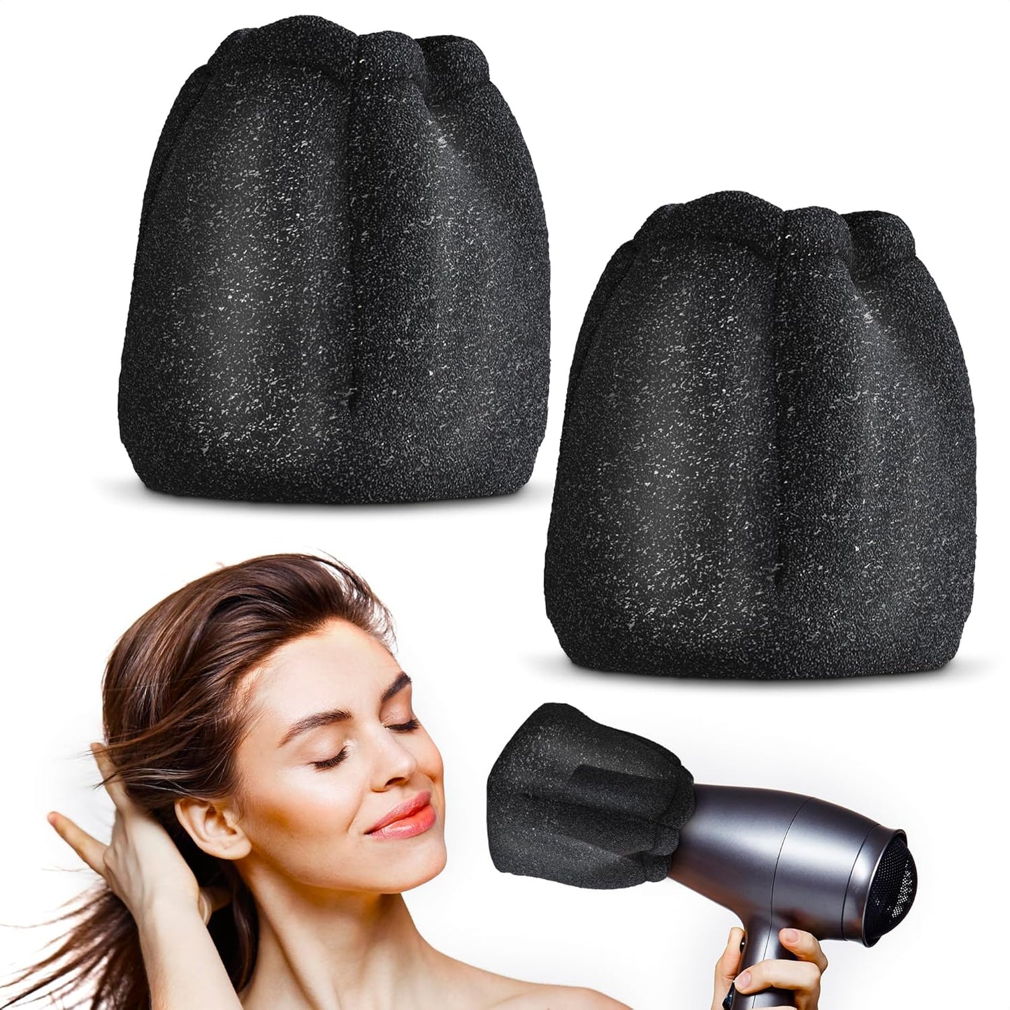 Sock Diffuser for Hair Dryer - Easy-to-Use Travel Attachment | Soft, Heat-Resistant Foam, 5.12x3.35 Inches