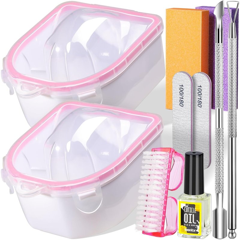 Nail Soaking Bowl Kit - 10 Acetone-Proof Bowls for Gel Polish Removal | Manicure Tools Included
