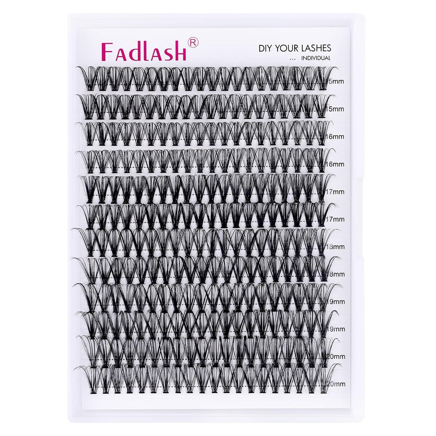 FADLASH Natural Eyelash Clusters - Fluffy 100D/200D Extensions | DIY Home Use, 8-16mm D Curl, 2 Pack