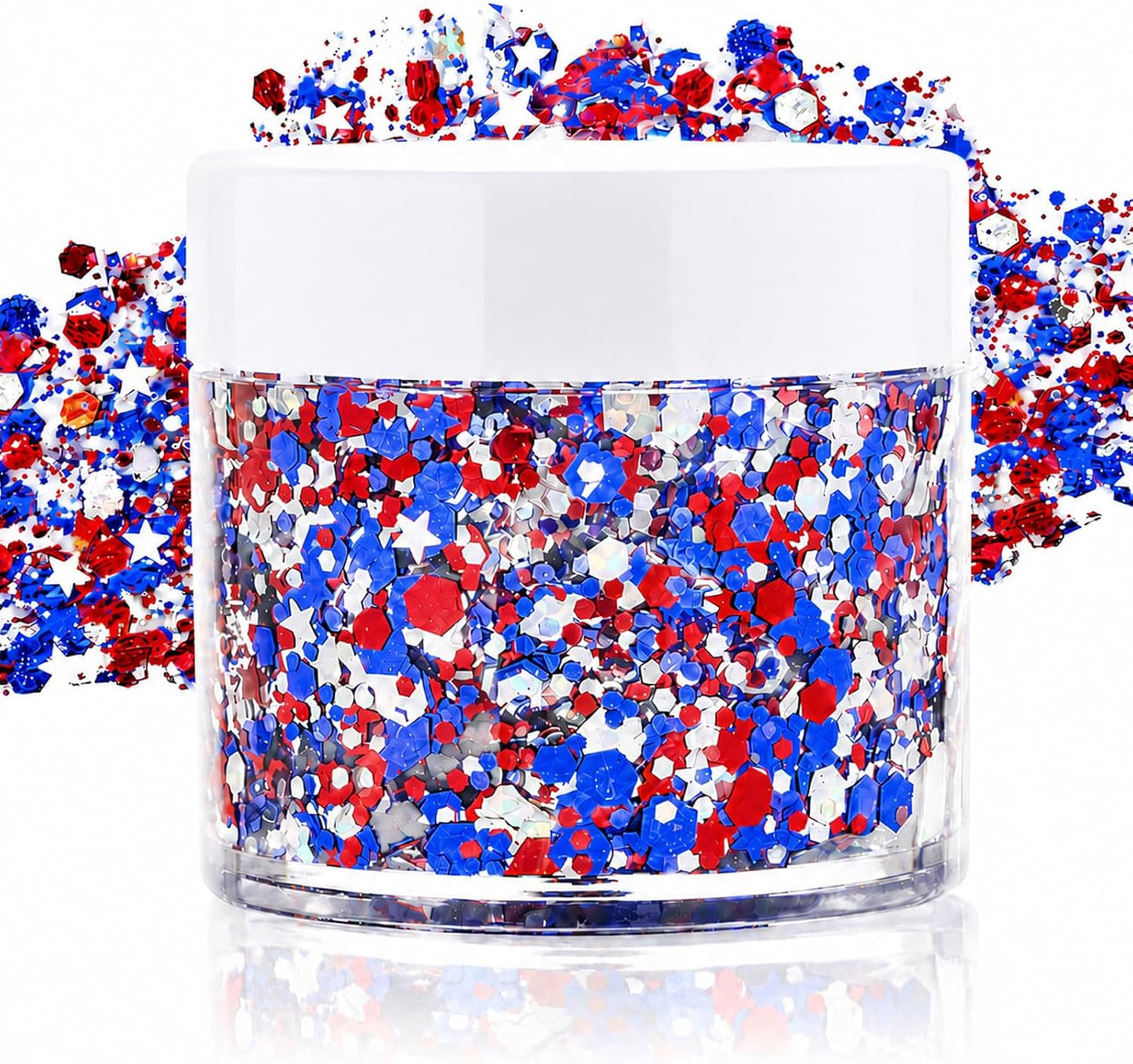 Blue Face Glitter Gel - 4th of July Body Glitter for Festivals | 50ML Sparkling Hair & Makeup