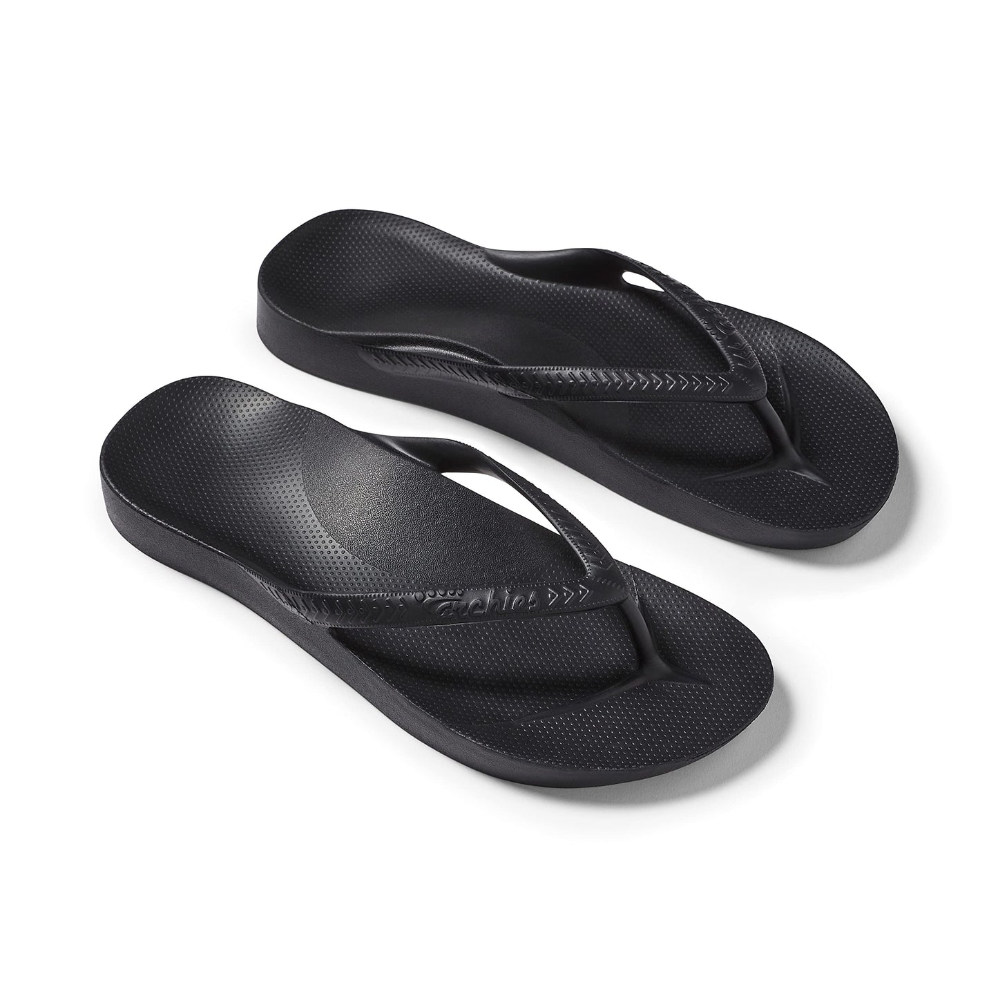 Archies Arch Support Flip Flops, Men & Women, Black, US Men's 8/Women's 9