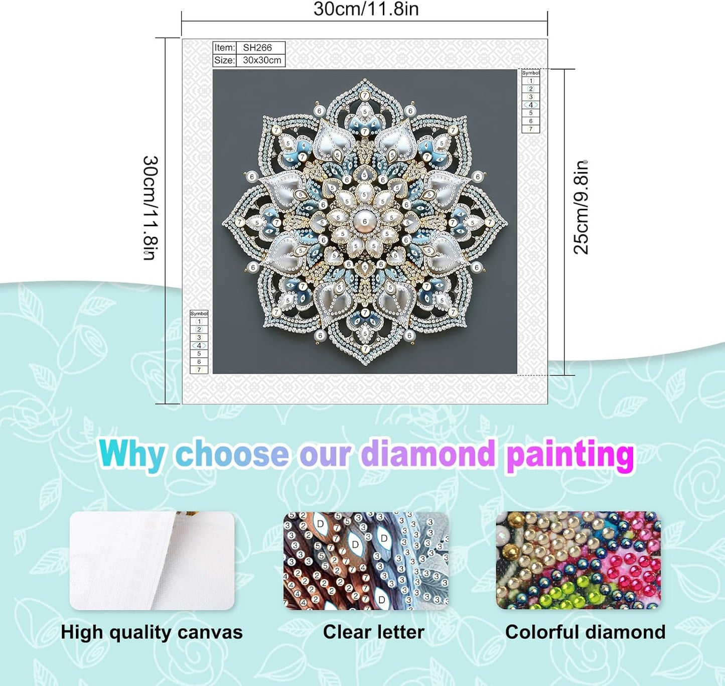 5D DIY Diamond Painting Kit - Mandala Flowers Art Set for Home Decor | Perfect Gift for Adults