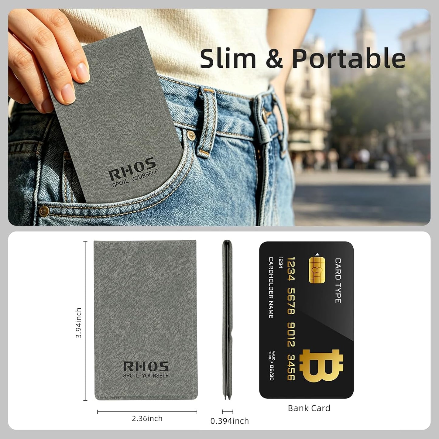 Shatterproof Stainless Steel Pocket Mirror - Compact Folding Travel Mirror for Men & Women | Portable & Handheld (Grey)