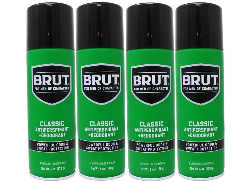BRUT Anti-Perspirant Deodorant Spray, Classic 6 oz (Pack of 4)