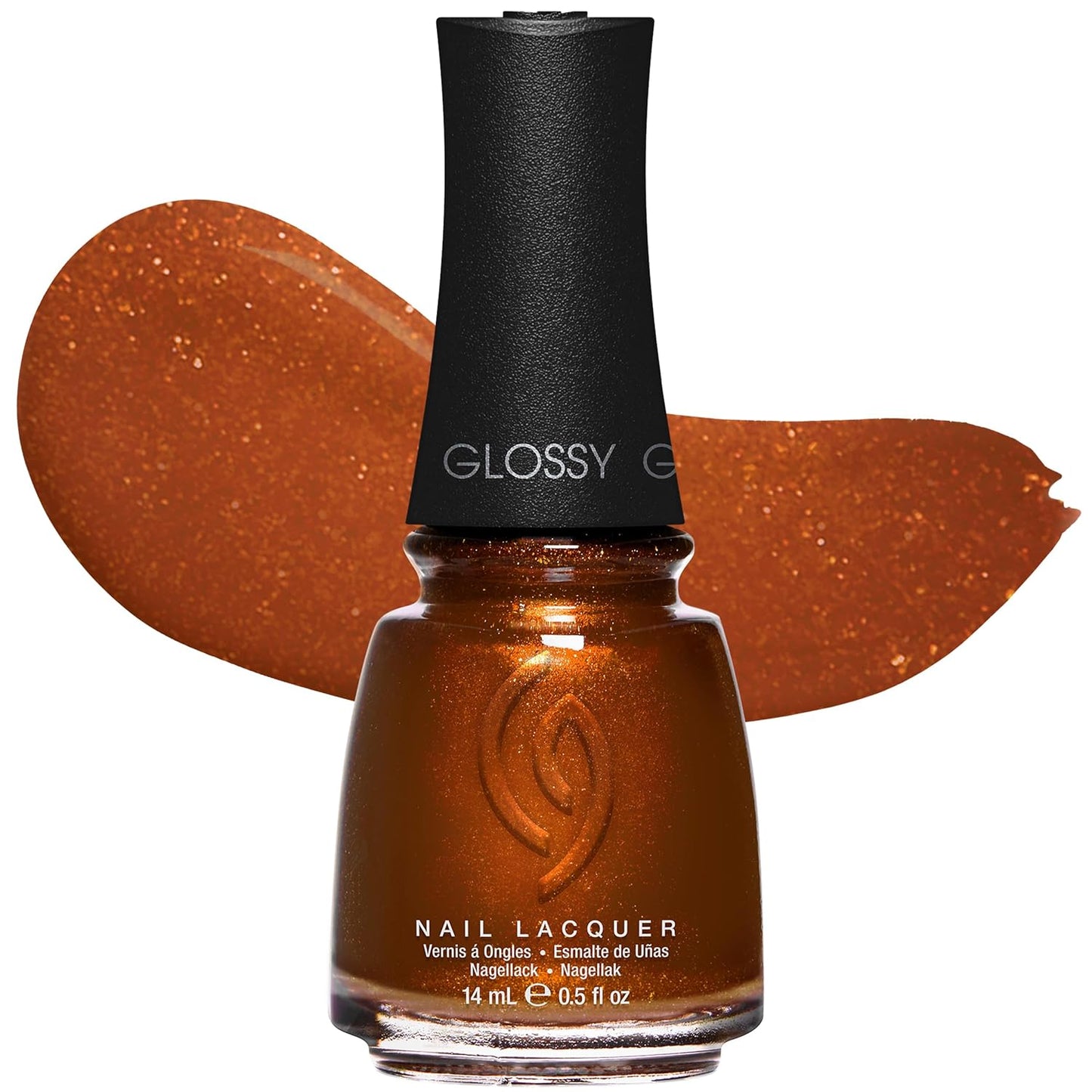 China Glaze Nail Lacquer - Moment in the Sunset Coral Pink Polish | Quick Dry, Chip Resistant, Shimmer Finish, 0.5 fl oz