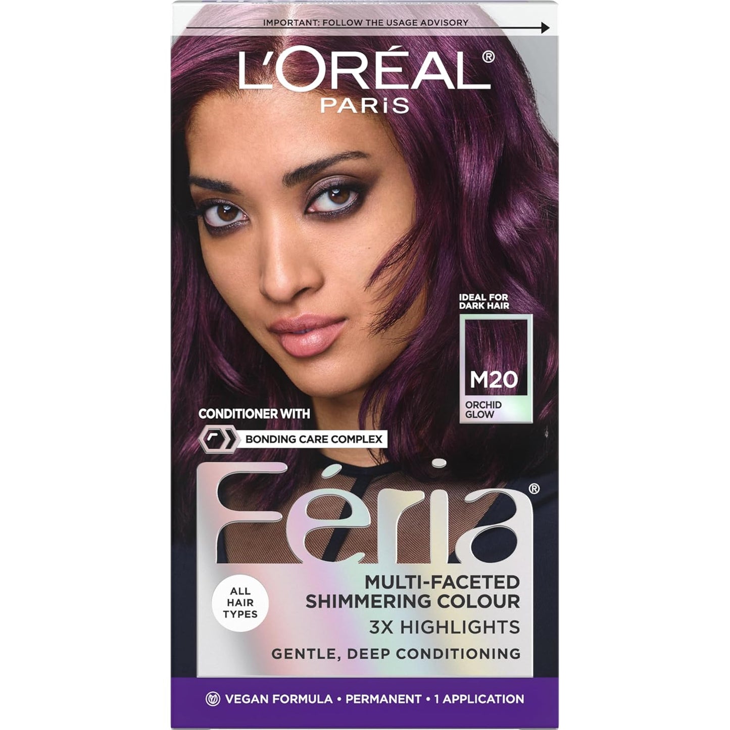 L’Oreal Paris Feria Hair Color - High Intensity Jet Black Dye for 3X Highlights | 1 Kit