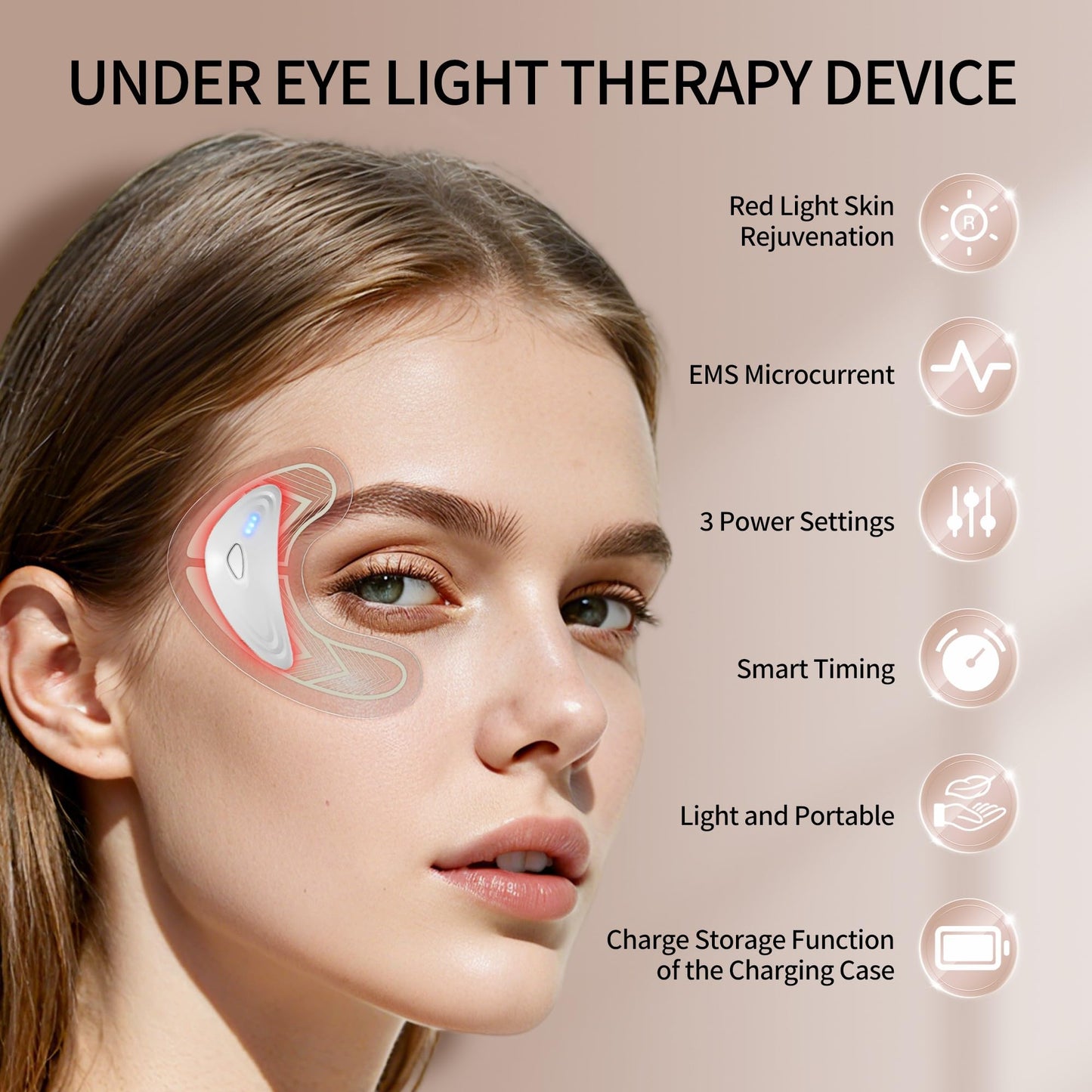 Eye Pods for Under Eyes Bags,Portable Red Light Therapy Eyes Pads Patches
