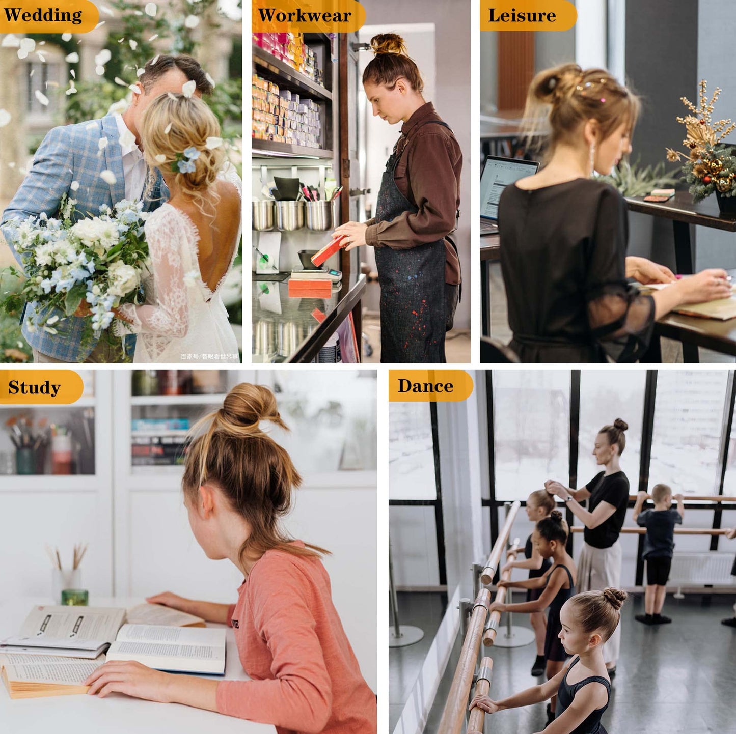 Cehony U-shaped Hair Pins, 200 Count for Women Lady Girls Bobby Pins French Historical Hair Pin Hair Styling Pins Hair Accessories (Black, 2.4 Inch)