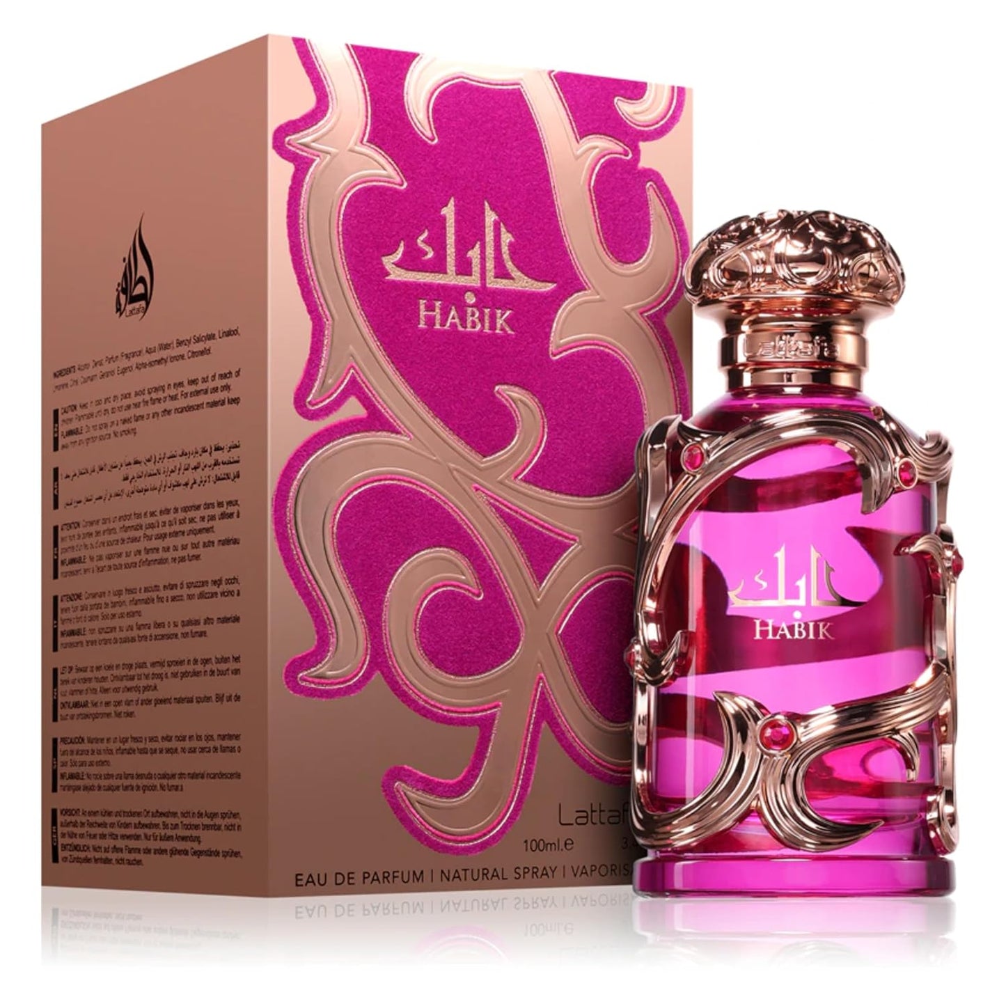 Lattafa Habik Eau de Parfum Spray for Women - Long-Lasting Floral Fruity Fragrance | 3.4 Ounce (100 ml)