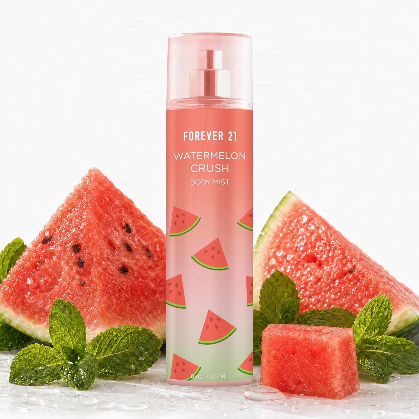 Forever 21 Watermelon Crush Body Spray Mist | Lightweight & Refreshing Everyday Scent | Sweet Body Spray with Fresh Sliced Watermelon Top Notes, Bergamot Zest and Muddled Mint | 8 fl. oz.