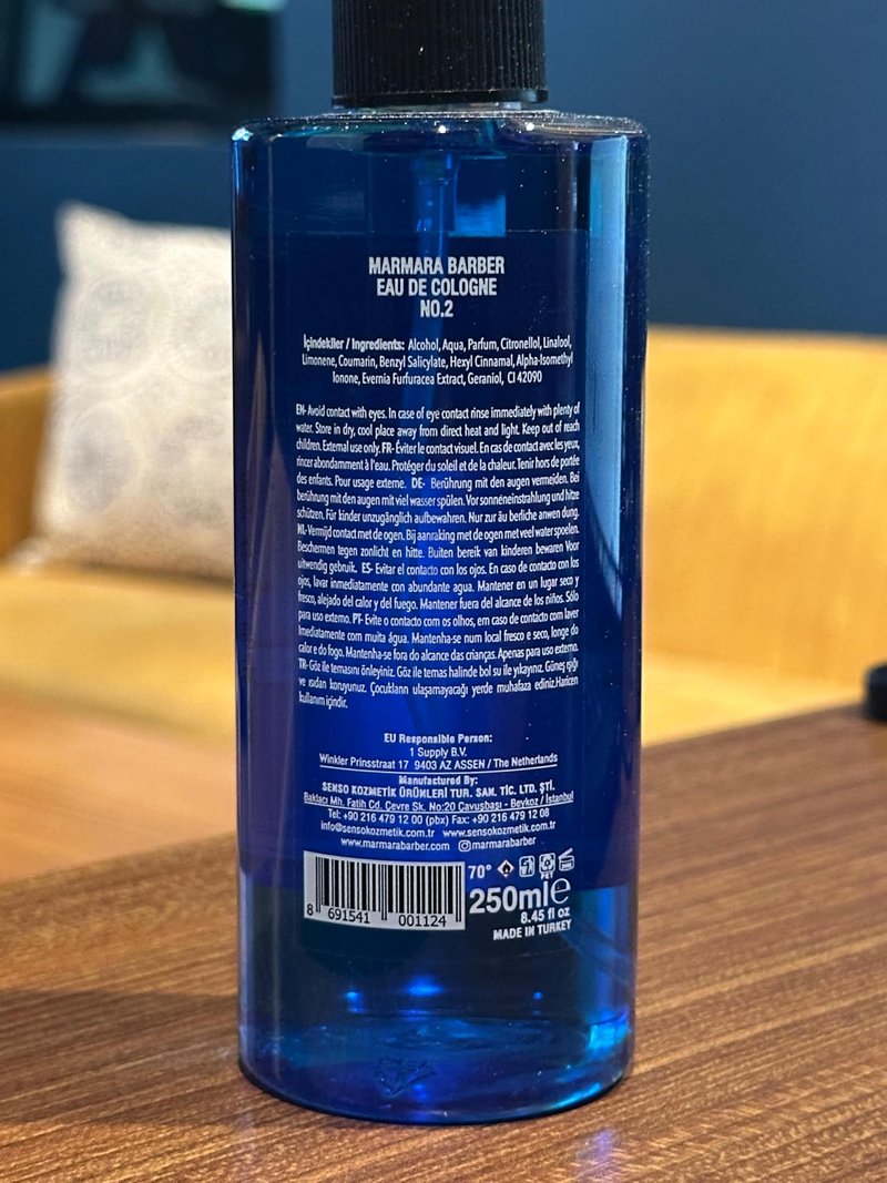 Marmara Barber Cologne - Best Choice of Modern Barbers and Traditional Shaving Fans Spray Bottle 8.45 fl oz. (250 ml, No2)
