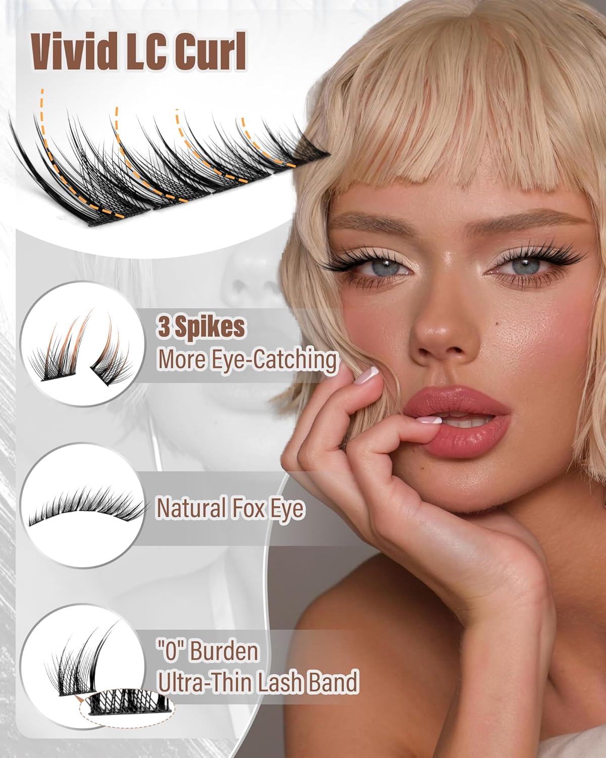 Fox Eye Lash Clusters - Natural Eyelash Extensions 8-14MM | Pre-Mapped Cat Eye Design