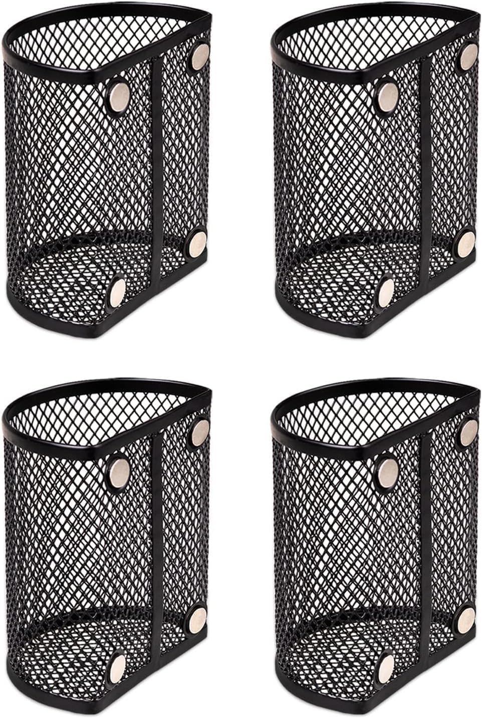 Magnetic Storage Boxes - 4pcs Metal Mesh Organizers for Kitchen | Rust-Resistant Spice & Food Storage
