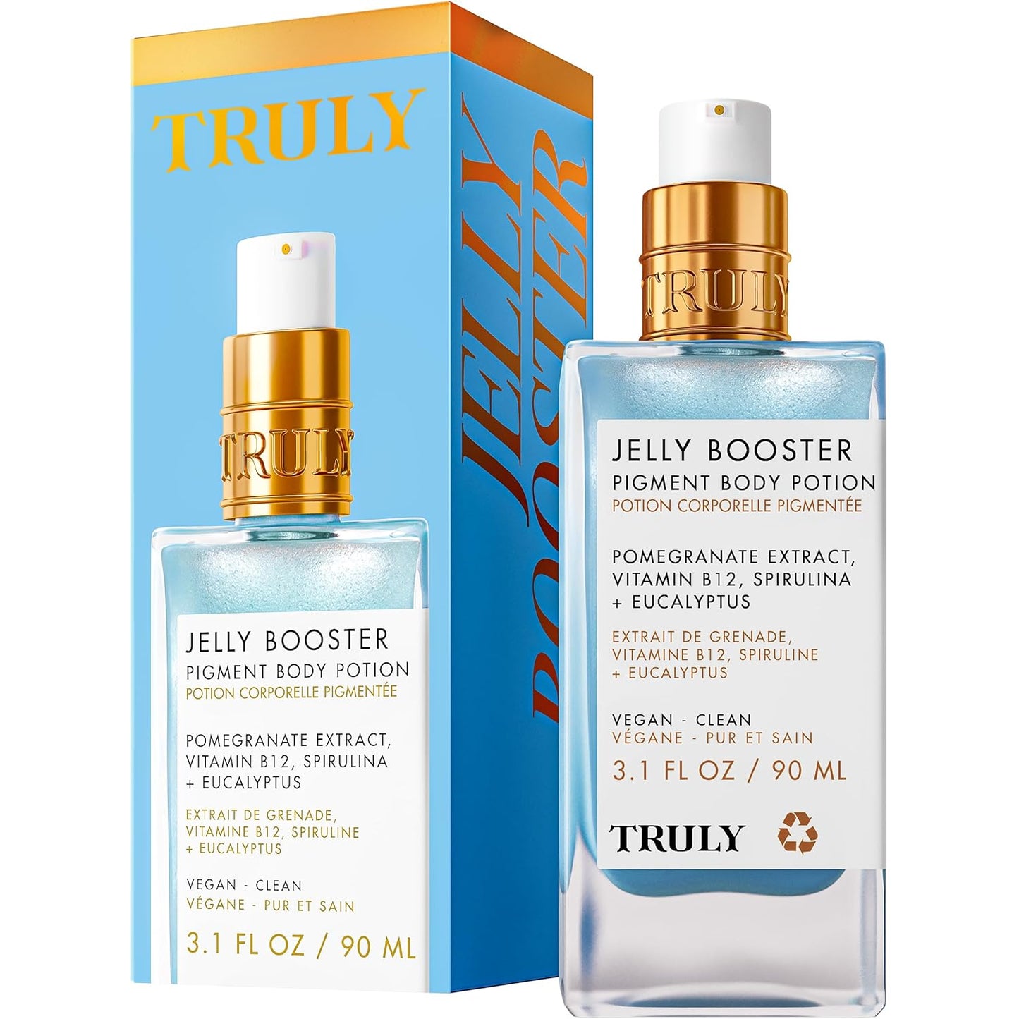 Truly Beauty Jelly Booster Pigment Body Potion - Dark Spot Treatment with Pomegranate Extract & Vitamin B12 | Hydrates & Smooths Skin (3.1 fl oz)