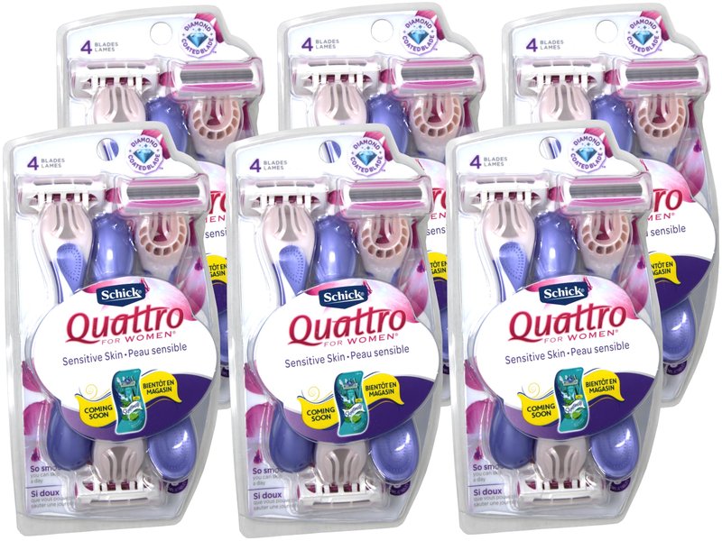 Schick Disposable Razors Quattro High Performance, 3 CT (Pack of 6)