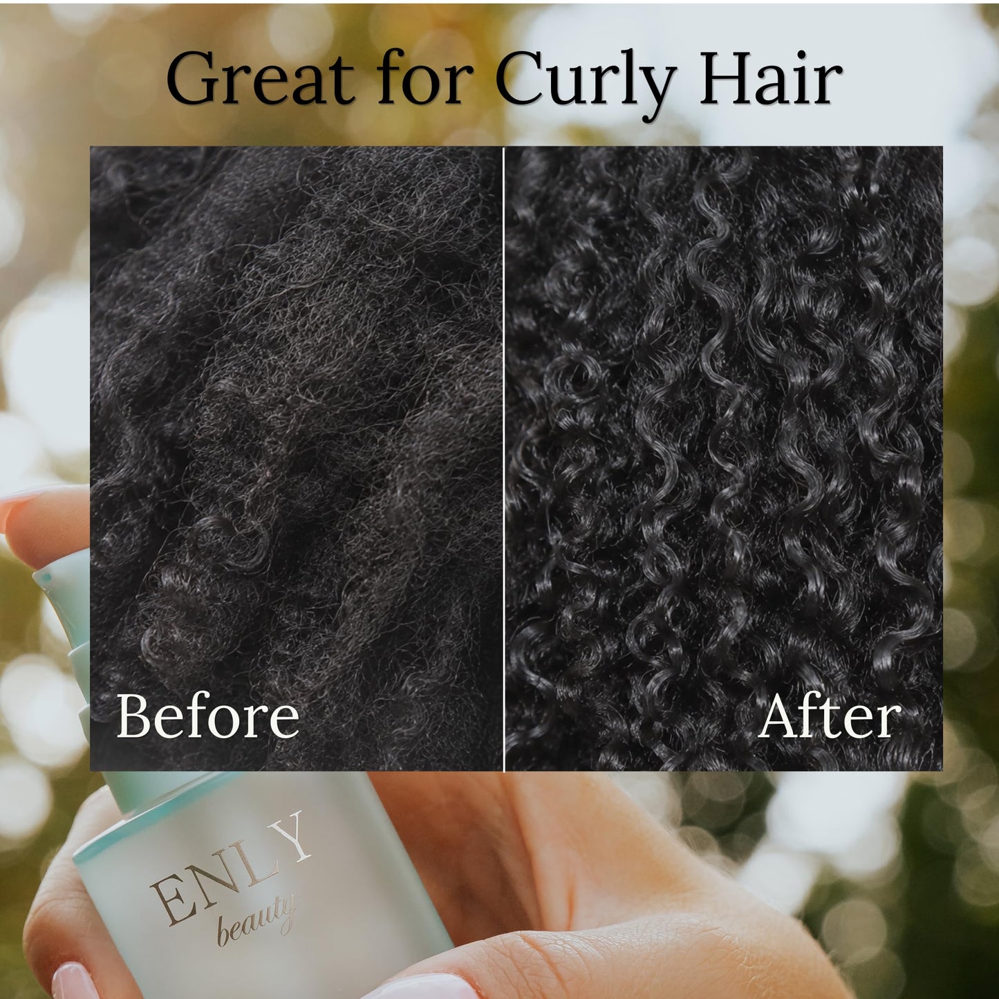 enly beauty Anti Frizz Hair Oil For Curly, Wavy & Straight Hair | Macadamia Oil, Elderberry, Meadowfoam Seed, Squalane, Dimethicone