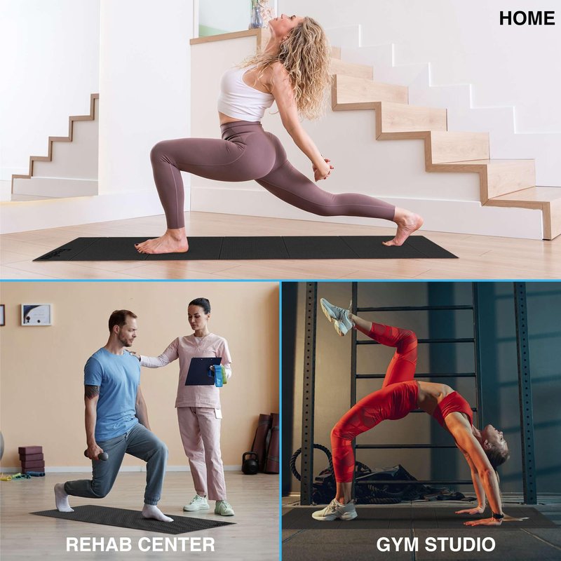 Foldable Yoga Mat – 1/4 Inch Thick, Lightweight, Easy to Store, Non-Slip Travel Yoga Mat for Fitness, Yoga, Pilates, Home Workouts, and Floor Exercises