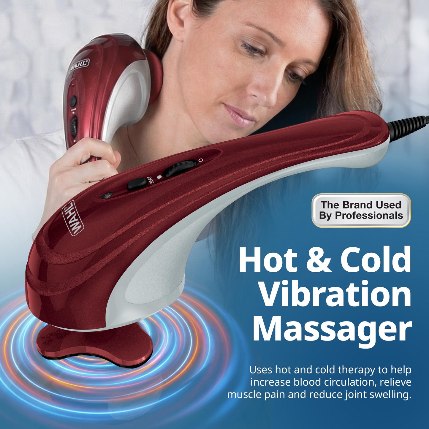 Wahl Hot Cold Therapeutic Light Vibratory Corded Massager, Soothing Vibratory Massage, Relieve Muscle Pain and Reduce Swelling from Chronic Pain, FSA Eligible, Model 4295-400