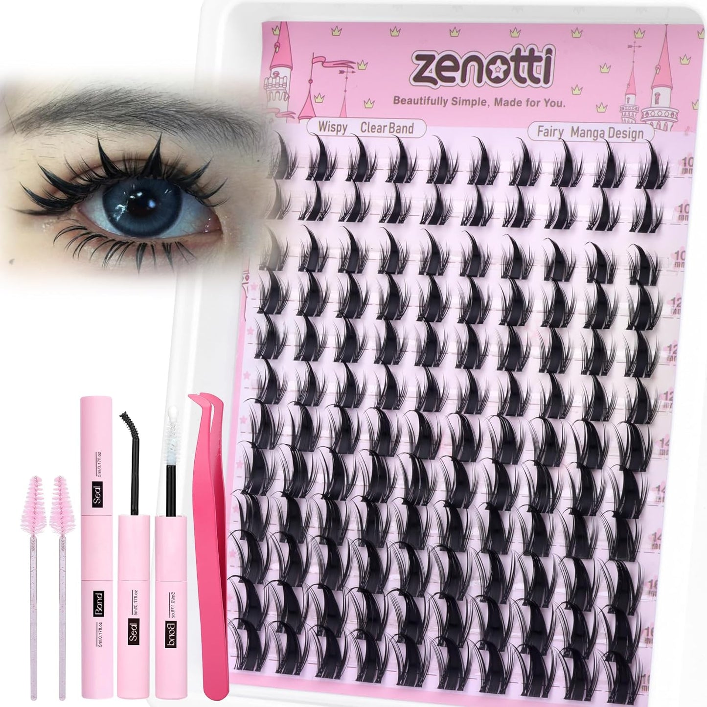 Manga Eyelash Clusters - Brown Wispy & Spiky Individual Lashes | DIY Anime Extensions 8-16MM