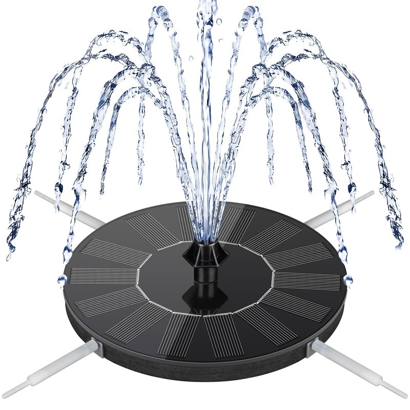 Mademax Solar Bird Bath Fountains, Upgrade 1.4W Solar Fountain Pump with 8 Nozzles & 4 Brackets, Free Standing Floating Solar Powered Water Fountain Pump for Bird Bath, Garden, Pond, Pool, Outdoor