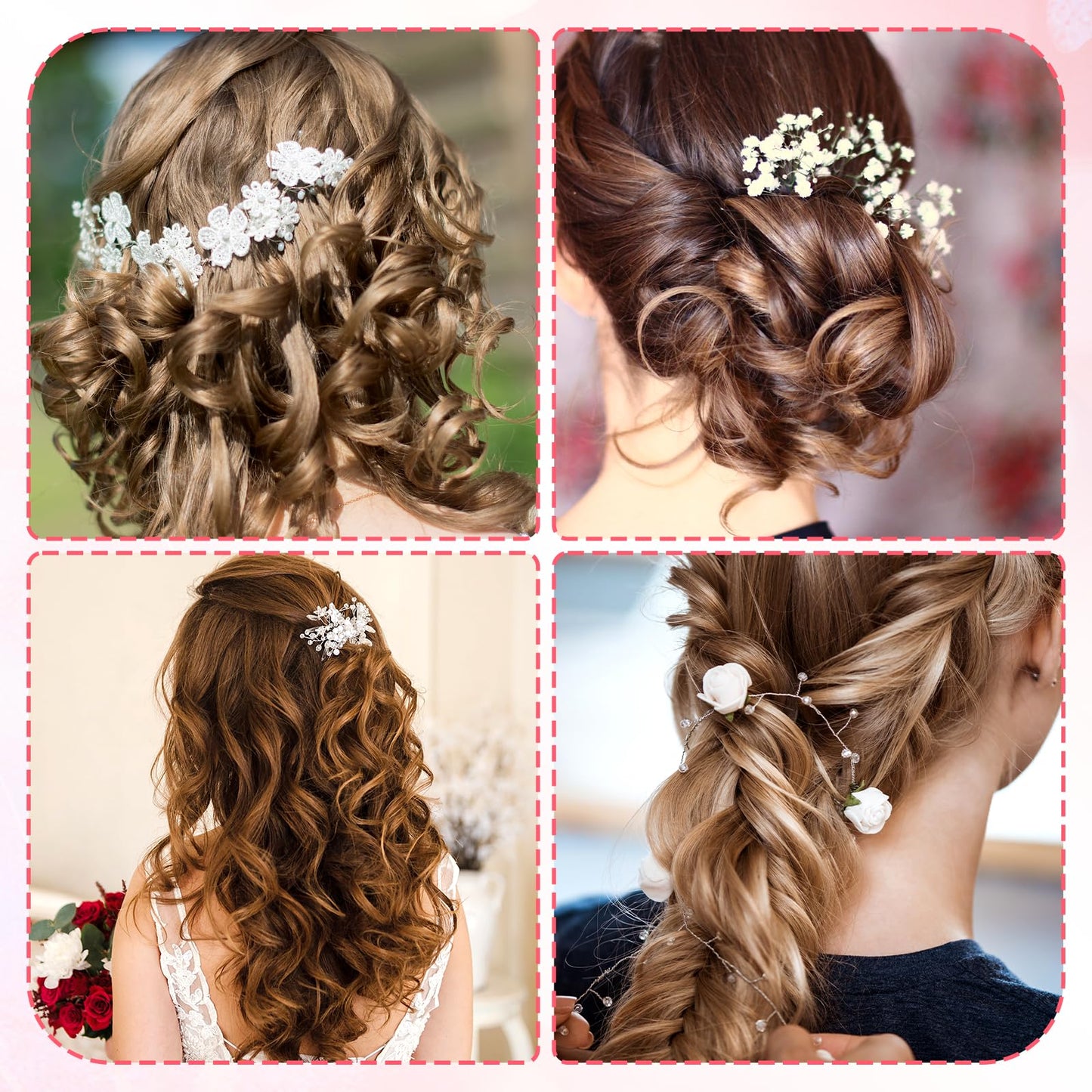 12 PCS Hair Pull Through Tool Topsy Tail Hair Loop Tool Hairs Styling Accessories, French Braid Loop in Large and Small for Women 6 Colors