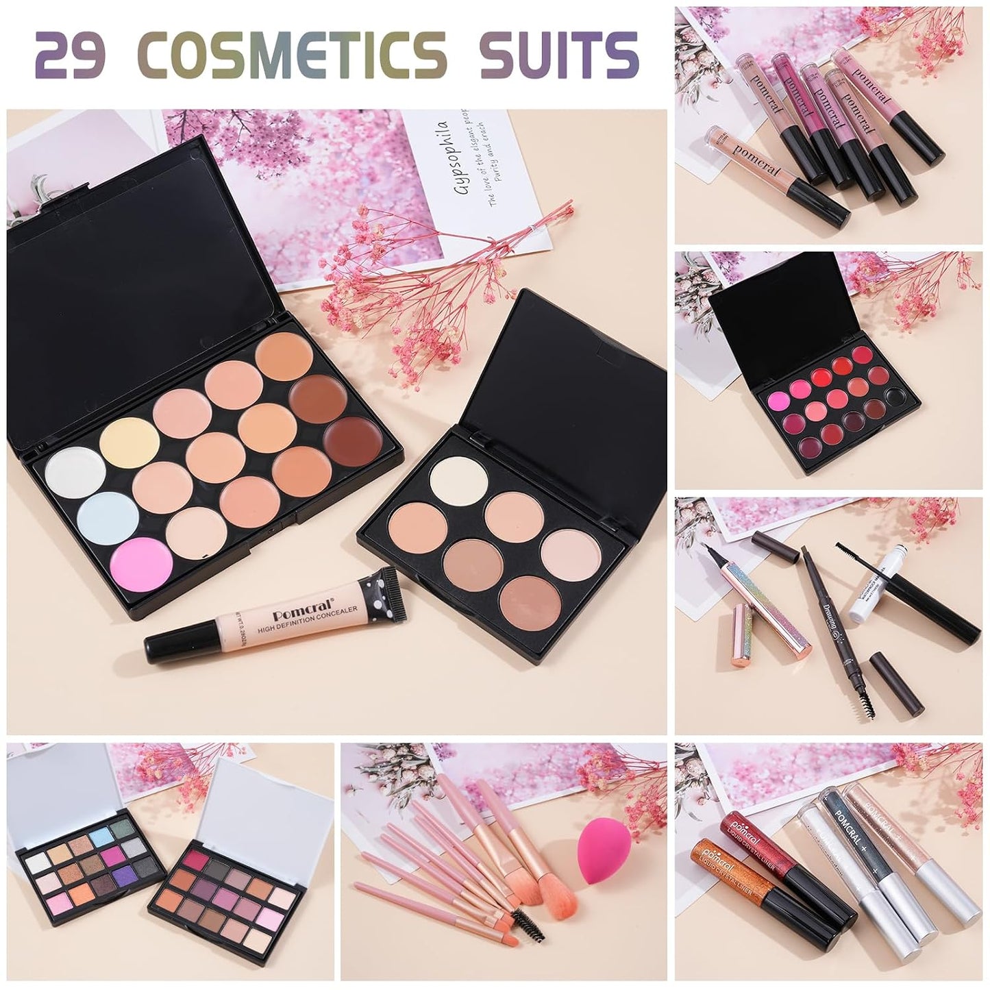 Makeup Kit for Teens & Beginners - All-in-One Eyeshadow, Lip Gloss, Brushes & More | Perfect for Women & Girls