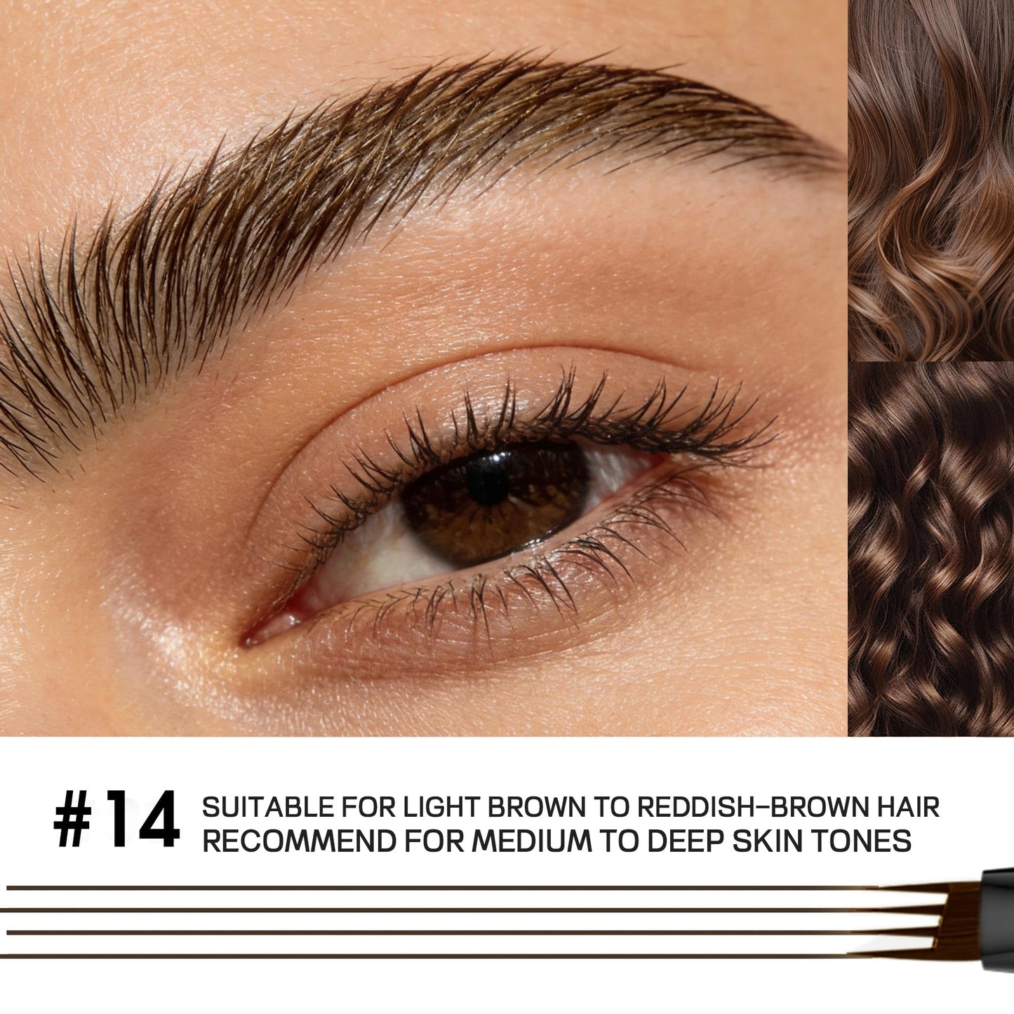 2 Pack 4-Tip Microblading Eyebrow Pen with 2 Brow Brushes, Waterproof Vegan Formula Eyebrow Pencils for Women to Effortlessly Create Natural Hair-Like Strokes, All-Day Wear (Ash Brown)