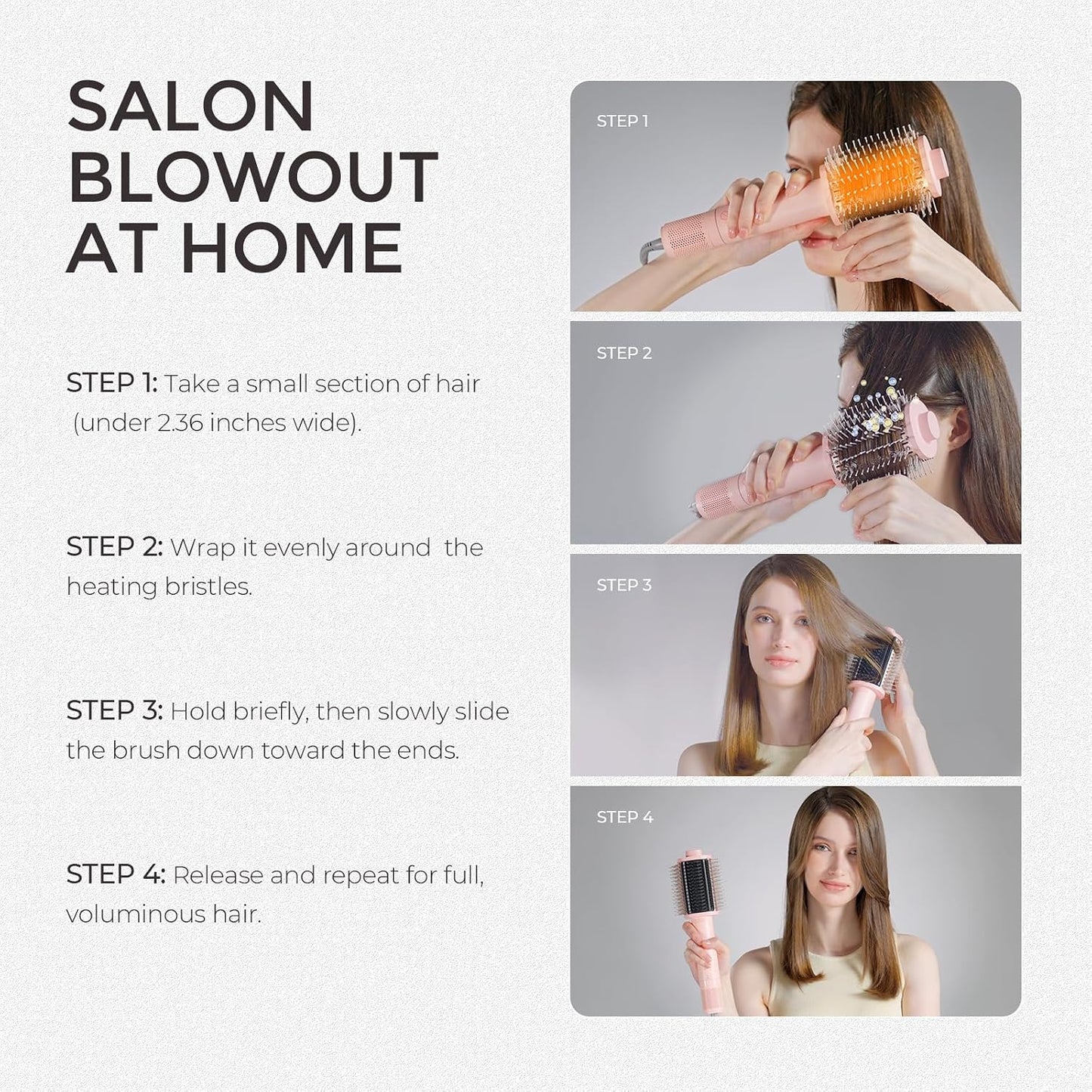 Tymo 4.0 Hair Blow Dryer Brush - 5-in-1 Ionic Tool for Fast Drying, Volume & Shine | Metal Grey