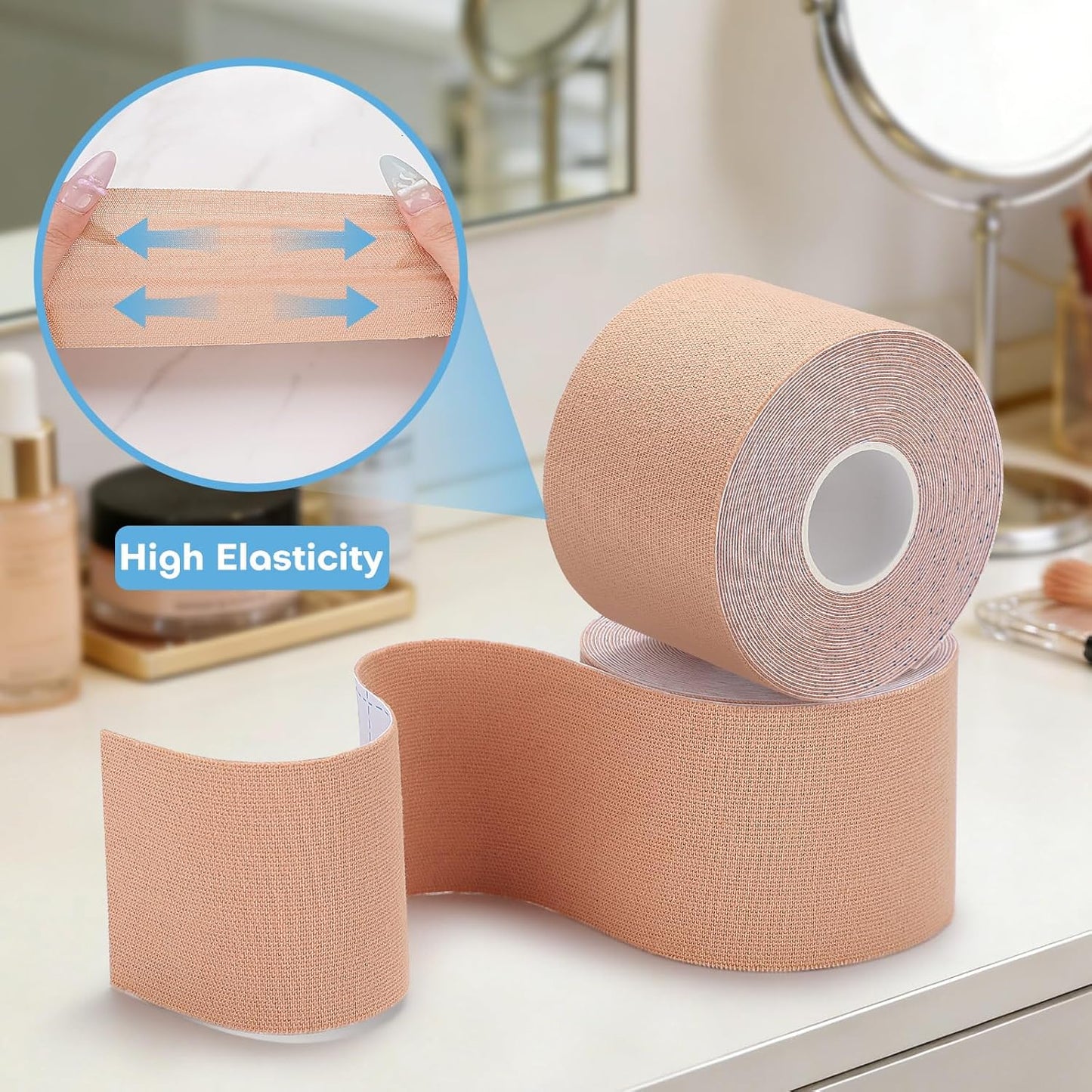 Tattoo Cover Tape - 2 Rolls Waterproof Concealer for Scars & Birthmarks | 2'' x 16.4Ft, Light Tan