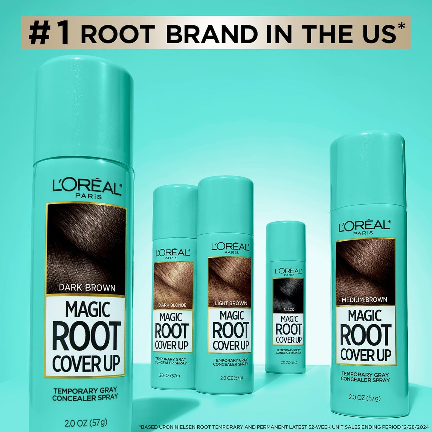 L'Oreal Paris Magic Root Cover Up - Dark Brown Gray Hair Spray | 100% Coverage, Ammonia-Free, 2 oz