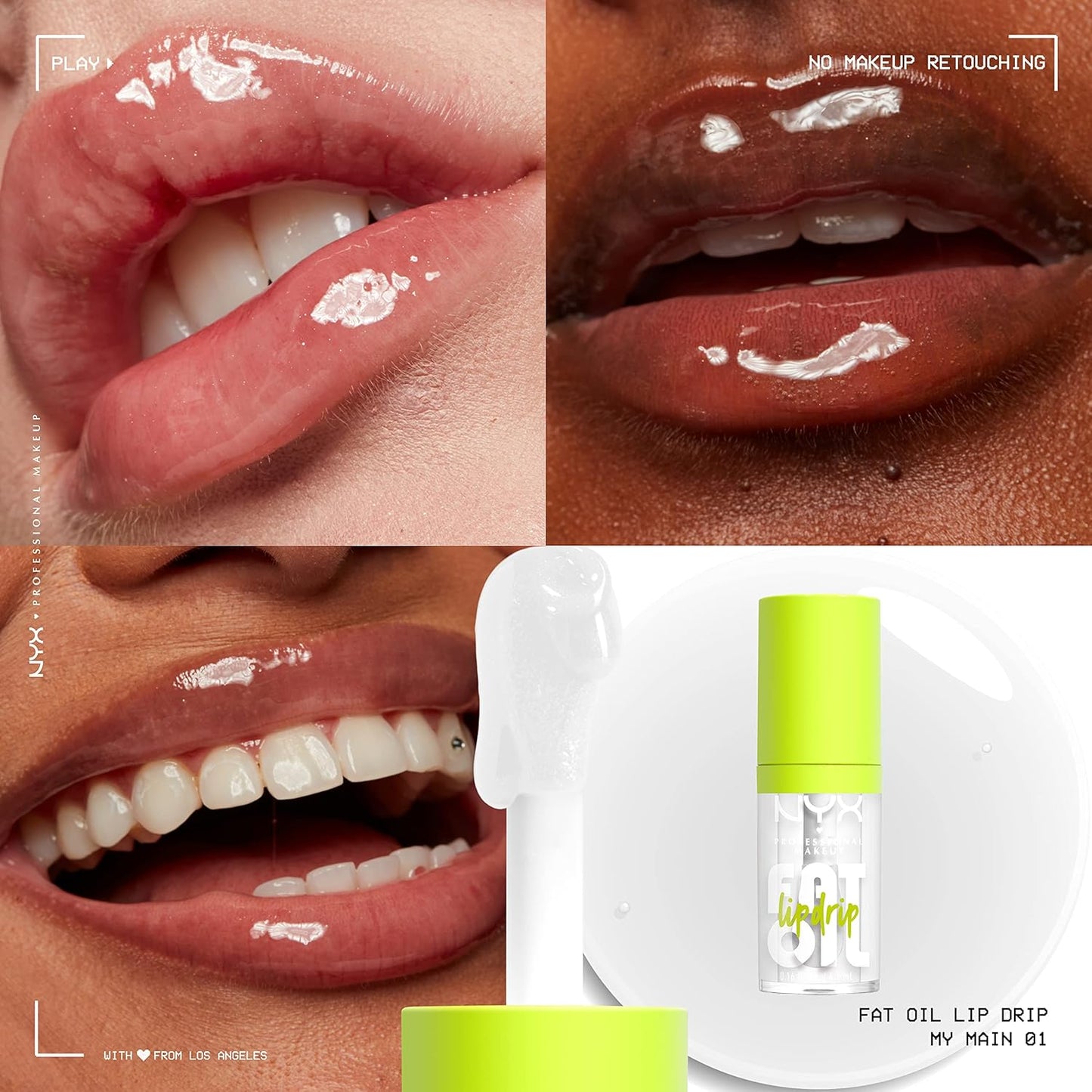 NYX Fat Oil Lip Drip | Moisturizing Vegan Tinted Lip Gloss for Up to 12 HR Hydration - Clear