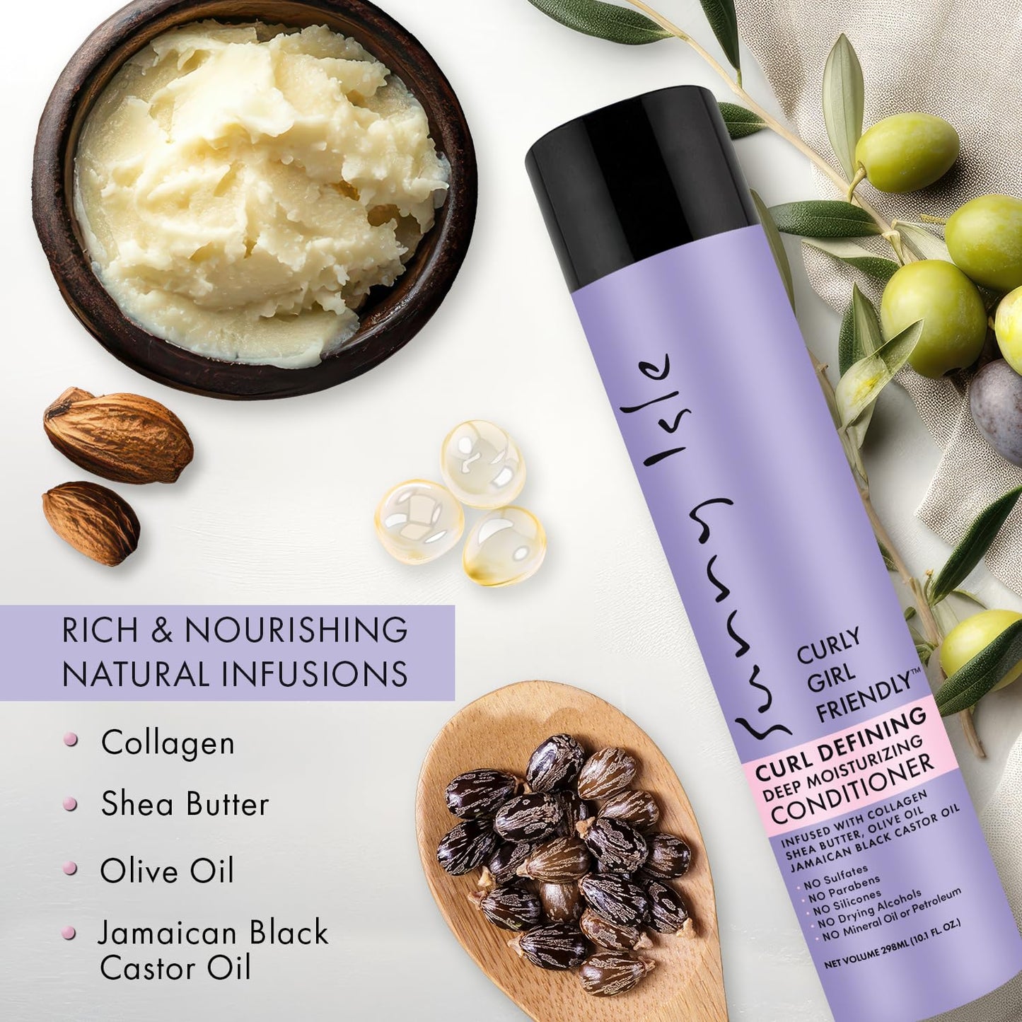 Curly Girl Friendly Deep Moisturizing Conditioner - Hydrating & Detangling for Wavy, Curly & Coily Hair | Jamaican Black Castor Oil, 10.1 oz